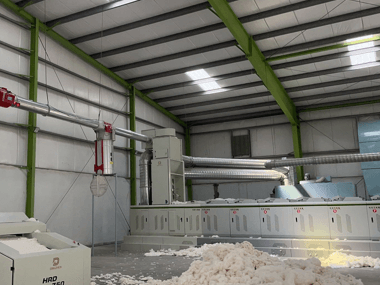 Hard waste recycling line for respinning